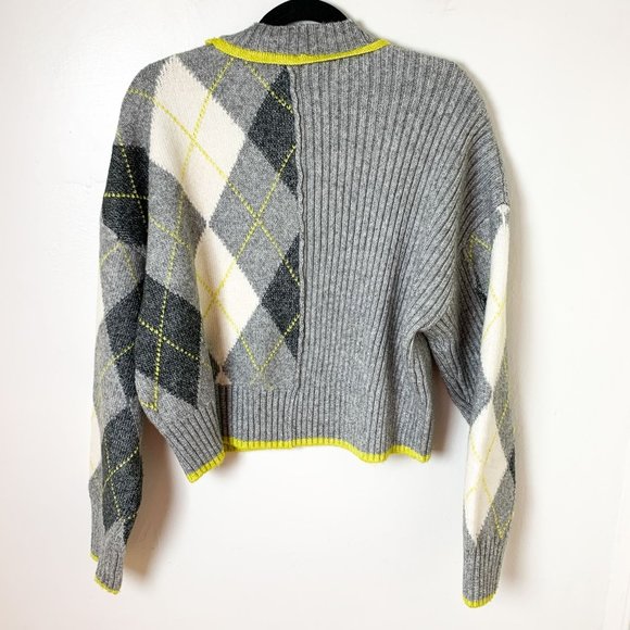 Pringle of Scotland x H&M Argyle Sweater Gray Yellow XS - Picture 6 of 6